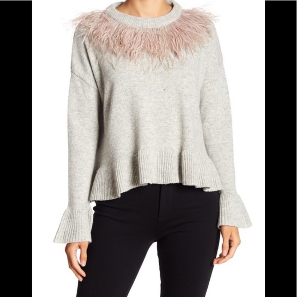 Cinq á Sept Feathered Wool Blend Pullover Sweater